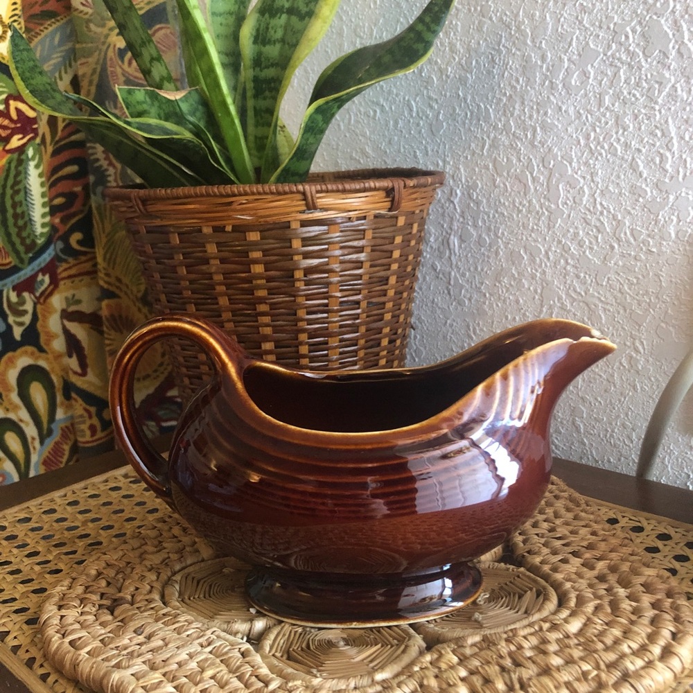 Vintage Homer Laughlin Fiesta Pottery Amber Stone Open Sauce Gravy Boat 18 oz - Picture 6 of 16